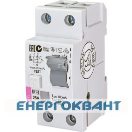 УЗО ETI 002063122 EFI-2 25 / 0.1 тип AC (10kA)