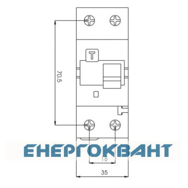 Диференціальний автомат ETI 002173105 KZS-2M B 20 / 0.03 тип AC (10kA)