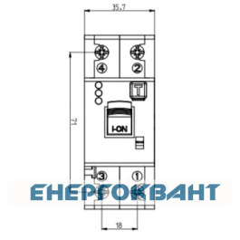 Диференціальний автомат ETI 002172401 KZS-2M2p EDI B 6 / 0.03 тип A (10kA) з нижнім підключенням
