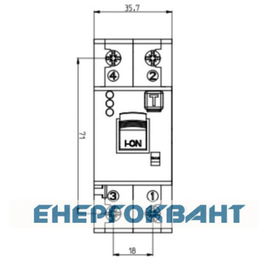 Диференціальний автомат ETI 002172406 KZS-2M2p EDI B 16 / 0.03 тип A (10kA) з нижнім підключенням Диференціальний автомат ETI 002172406 KZS-2M2p EDI B 16 / 0.03 тип A (10kA) з нижнім підключенням