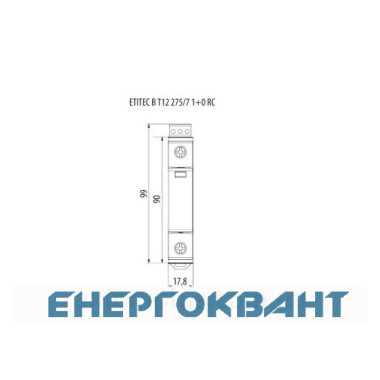 Обмежувач перенапруги ETI 002440337 ETITEC B T12 275/7 (1 + 0) 1p RC