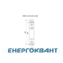 Обмежувач перенапруги ETI 002440394 ETITEC C T2 275/20 (1 + 0) 1p RC