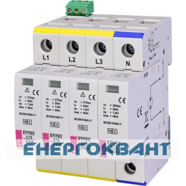Обмежувач перенапруги ETI 002440404 ETITEC C T2 275/20 (3 + 1) 4p RC Обмежувач перенапруги ETI 002440404 ETITEC C T2 275/20 (3 + 1) 4p RC