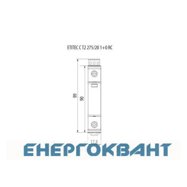 Обмежувач перенапруги ETI 002440406 ETITEC C T2 440/20 (1 + 0) 1p RC Обмежувач перенапруги ETI 002440406 ETITEC C T2 440/20 (1 + 0) 1p RC