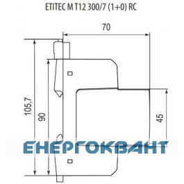 Обмежувач перенапруги ETI 002440500 ETITEC M T12 300/7 (1 + 0 2p TNC)