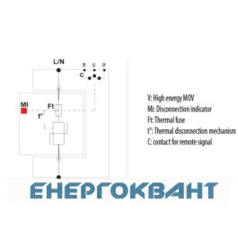 Обмежувач перенапруги ETI 002442900 ETITEC V T12 280 / 12.5 (1 + 0)