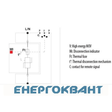 Обмежувач перенапруги ETI 002442910 ETITEC V T12 280 / 12.5 (1 + 0) RC Обмежувач перенапруги ETI 002442910 ETITEC V T12 280 / 12.5 (1 + 0) RC