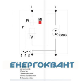 Обмежувач перенапруги ETI 002442953 ETITEC V T2 255/20 (2 + 0)