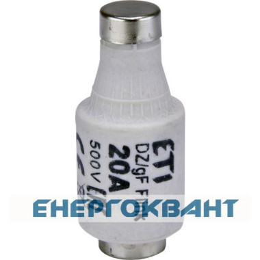 Запобіжник ETI 002312106 D II DZ 20A / 500V (E27)