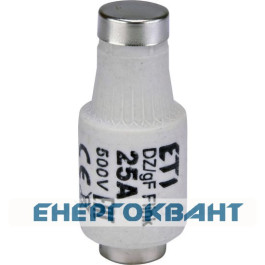 Запобіжник ETI 002312107 D II DZ 25A / 500V (E27)