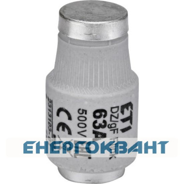 Запобіжник ETI 002313103 D III DZ 63A / 500V (E33)