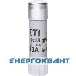 Запобіжник ETI 002625075 CH 10x38 gPV 10A 1000V (30kA)