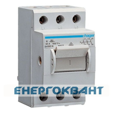 Компактний вимикач навантаження Hager SH363N 3Р 63А / 400В