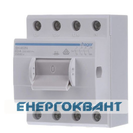 Компактний вимикач навантаження Hager SH463N 4Р 63А / 400В