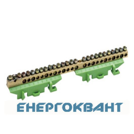Захисна шина заземлення з власником Hager KM25E 1x25 + 11x16 + 13x10мм²