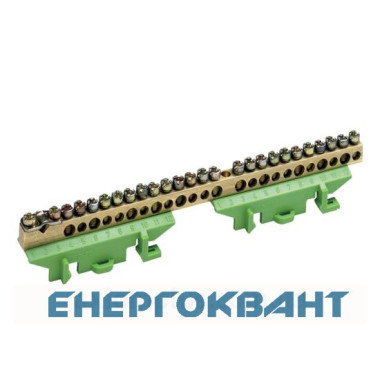 Захисна шина заземлення з власником Hager KM25E 1x25 + 11x16 + 13x10мм²