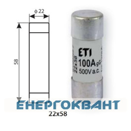 Запобіжник ETI 002640011 CH 22X58 gG 20A 690V