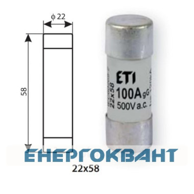 Запобіжник ETI 002640015 CH 22X58 gG 32A 690V