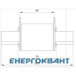 Ножовий запобіжник ETI 004110104 NH-00 80V DC 630A з бойком