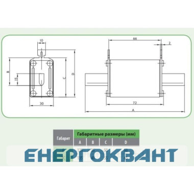 Запобіжник ETI 004110311 NH-0 gPV 50A 750V DC