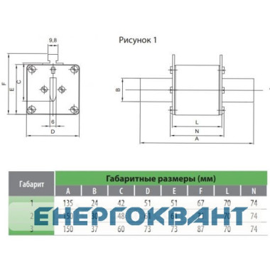 Запобіжник ETI 004110343 NH-2 gPV 200A 1000V DC (L / R = 1ms 10kA)