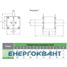 Запобіжник ETI 004110458 NH-3 gPV 250 A тисячі V DC (L / R = 1ms 10kA)