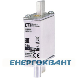 Запобіжник з ударної голкою ETI 004111180 NH-000 K / gG 35 A KOMBI 690V