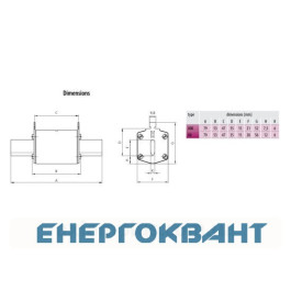 Запобіжник ETI 004117109 NH-000 / gCP 15 kVAr