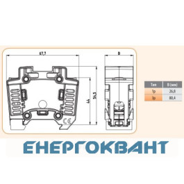 Тримач запобіжника ETI 002510023 PFB D02 3p (63А E18)