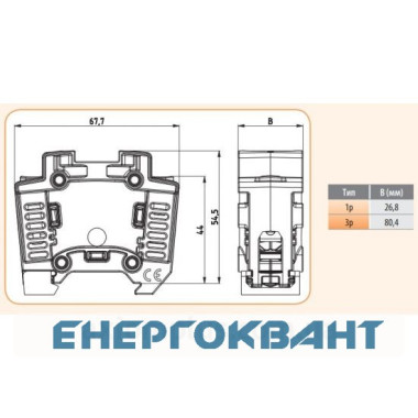 Тримач запобіжника ETI 002510024 PFB D02 3p (63А E18)