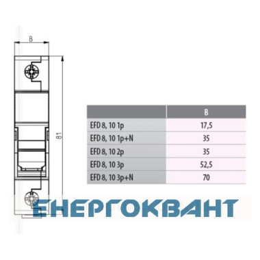 Роз'єднувач запобіжник ETI 002540002 EFD 10 1p + N