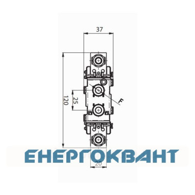 Тримач запобіжника ETI 004121301 PT 0 1p 160A (2M6-2M6)