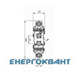 Ізольований тримач запобіжника ETI 004121313 PTI 0 1p 160A (M8-2M6)