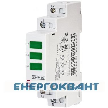 Трифазний індикатор наявності напруги ETI 002471556 SON H-3G (3x зелений) Трифазний індикатор наявності напруги ETI 002471556 SON H-3G (3x зелений)