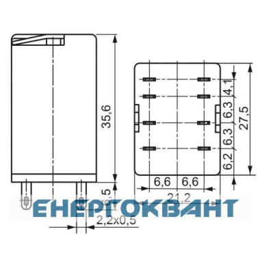 Електромеханічне реле ETI 002473004 ERM2-230AC 2p Електромеханічне реле ETI 002473004 ERM2-230AC 2p