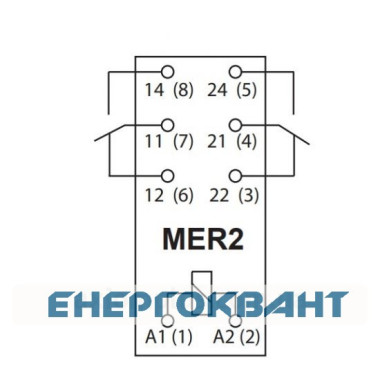 Мініатюрне електромеханічне реле ETI 002473034 MER2-230 AC 2p Мініатюрне електромеханічне реле ETI 002473034 MER2-230 AC 2p