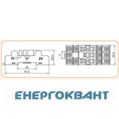 Цоколь ETI 002473064 RERB3-S (для RERM3)