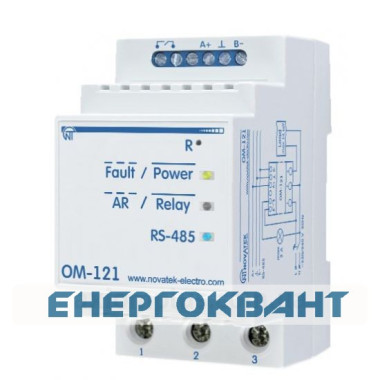 Однофазний обмежувач потужності Новатек-Електро ОМ-121 63А Modbus Однофазний обмежувач потужності Новатек-Електро ОМ-121 63А Modbus