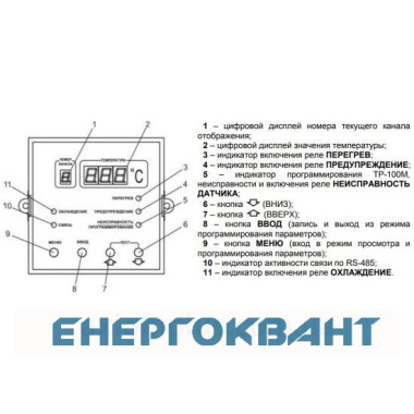 Щитове температурне реле Новатек-Електро ТР-100М (блок захисту сухих трансформаторів 4 канали) Щитове температурне реле Новатек-Електро ТР-100М (блок захисту сухих трансформаторів 4 канали)