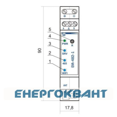 Контролер Новатек-Електро ЕМ-482 для дистанційного WEB-доступу до управління Modbus-обладнанням Wi-Fi -RS-485 Контролер Новатек-Електро ЕМ-482 для дистанційного WEB-доступу до управління Modbus-обладнанням Wi-Fi -RS-485