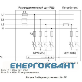 Обмежувач перенапруги Новатек-Електро OPN-M (4S) 30kA 4М