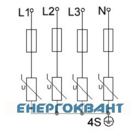 Обмежувач перенапруги Новатек-Електро OPN-M (4S) 30kA 4М