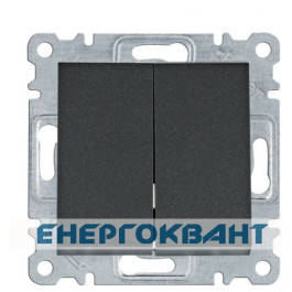Двоклавішний вимикач Hager WL0043 Lumina 10АХ / 230В (чорний)