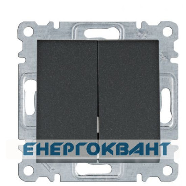 Двоклавішний універсальний вимикач Hager WL0053 Lumina 10АХ / 230В (чорний)