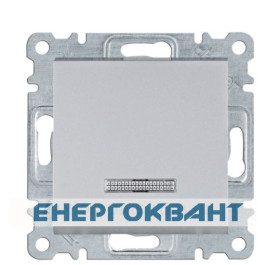 Однополюсний вимикач Hager WL0212 Lumina 10АХ / 230В з підсвіткою (сріблястий)