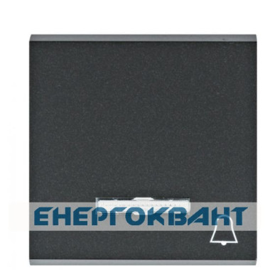 Клавіша Hager WL6113 Lumina з символом «Дзвінок» з лінзою (чорна)