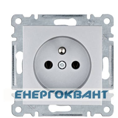 Розетка Hager WL1022 Lumina 16А / 230В з центральним з / к (срібляста)