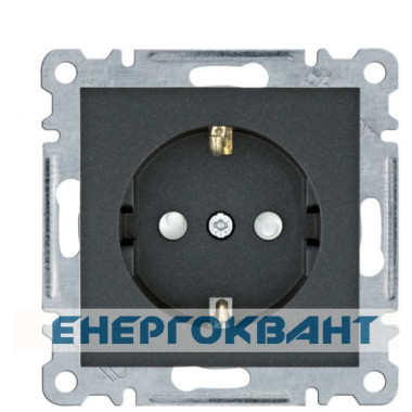 Розетка Hager WL1063 Lumina 16А / 230В з з / к з захистом контактів (чорна)
