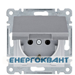 Розетка Hager WL1152 Lumina 16А / 230В з з / к з кришкою (срібляста)