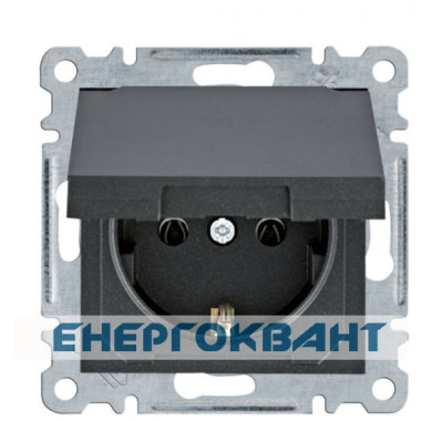 Розетка Hager WL1153 Lumina 16А / 230В з з / к з кришкою (чорна) Розетка Hager WL1153 Lumina 16А / 230В з з / к з кришкою (чорна)